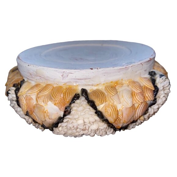 Vintage Handmade Shell-Encrusted Decorative Bowl - Picture 10 of 13